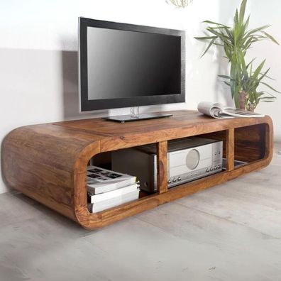 Puristischer Couchtisch MOHIT ca.100x50cm massiv Sheesham TV-Board Palisander