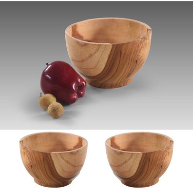 2tlg. Set Teak Schale LOLA ca. D15cm Holzschale Dekoschale Schüssel