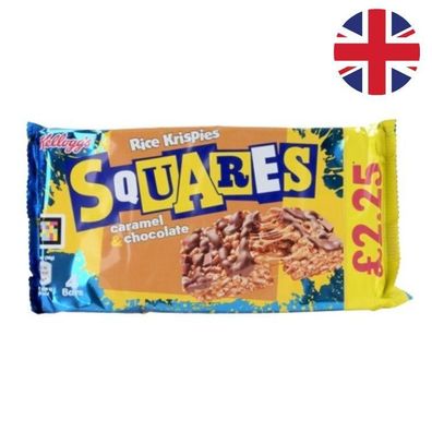 Kelloggs Rice Krispie Squares Caramel & Chocolate 4 Pack UK 144 g