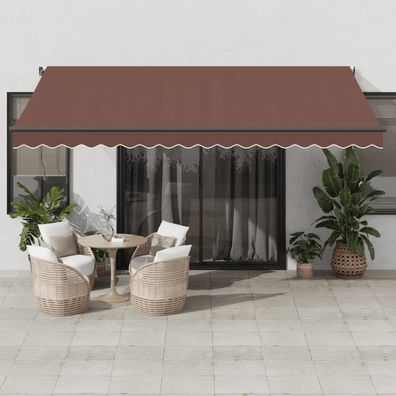 vidaXL Markise Manuell mit LEDs Braun 450x350 cm