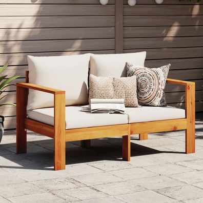 vidaXL Gartensofa mit Kissen 2-Sitzer Massivholz Akazie