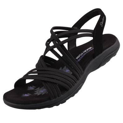 Skechers Reggae Slim Damen Sandalen Schwarz 163185-BBK