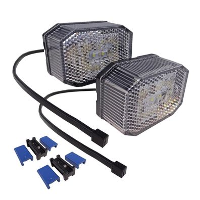2 x Aspöck LED Positionssleuchte Flexipoint 1 weiß mit DC 0,5m Kabel 31-6309-007