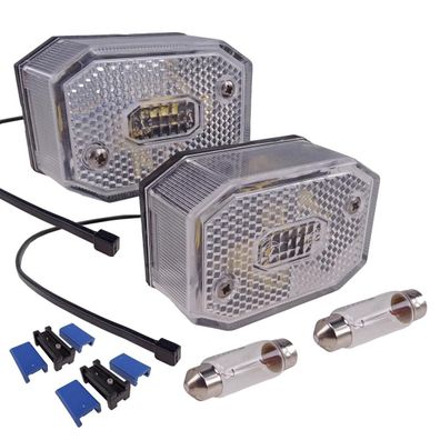 2 x Aspöck Positionssleuchte Flexipoint 1 weiß mit DC 0,5m Kabel 31-6509-027