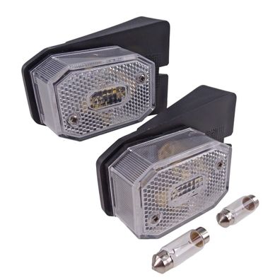 2 x Aspöck Positionssleuchte Flexipoint 1 weiß mit Gummihalter u. Leuchtmittel