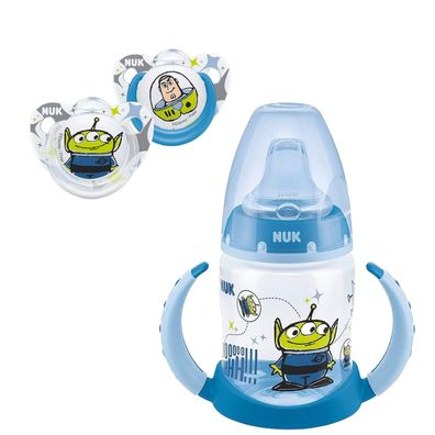 Babyflasche NUK Toy Story Schnuller 0-6 + Trinklernflasche 150ml BPA frei