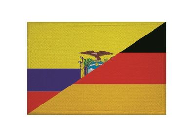 Aufnäher Ecuador-Deutschland Flagge Patch 9 x 6 cm