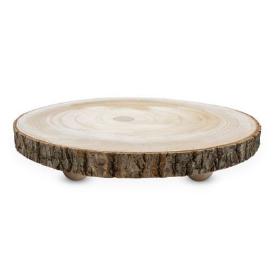 Holz Baumscheibe Pflanzen Hocker - 25 cm - Tisch Deko Teller Blumen Ständer