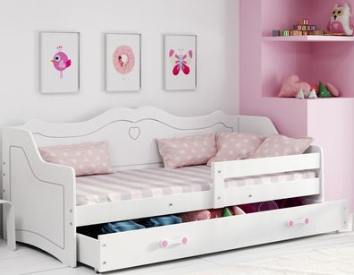 Interbeds Kinderbett Julia 160x80cm für Mädchen mit Lattenrost