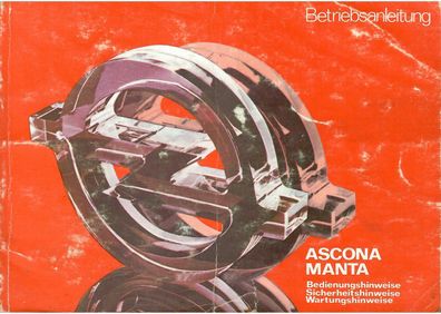 Bedienungsanleitung Opel Ascona, Opel Manta, Oldtimer, Klassiker
