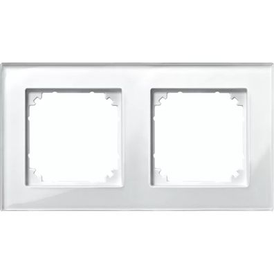 Merten M-PLAN-Echtglasrahmen, 2fach, Brillantweiß 489219