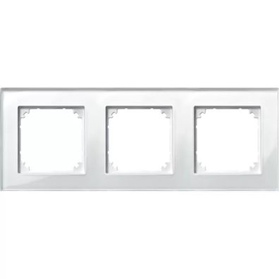 Merten M-PLAN-Echtglasrahmen, 3fach, Brillantweiß 489319