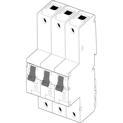 ABN SHU-Schalter/3-polig/35A Hutschienenmontage Charakteristik E / ABN XHA335-5