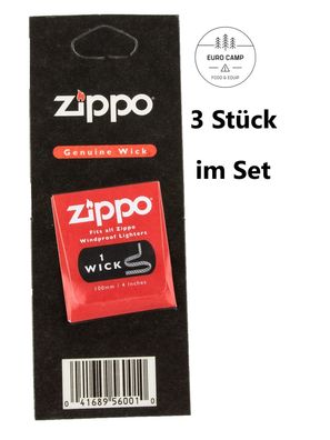 NEU 3x Docht für Zippo Feuerzeug für Camping Outdoor Survival Fire Lighter