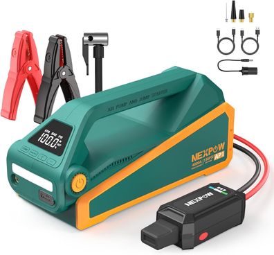 NEXPOW 4000A Starthilfe Powerbank mit 150PSI Luftkompressor 4-in-1 Powerbank