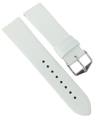 HIRSCH Uhrenarmband | Leder > Eidechsenprägung > weiß | Medea M