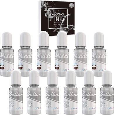 Weiße Alkohol Tinte Set - 120Ml 2 Typ Weiße Farbe Alcohol Ink Fér Die Harz Petri
