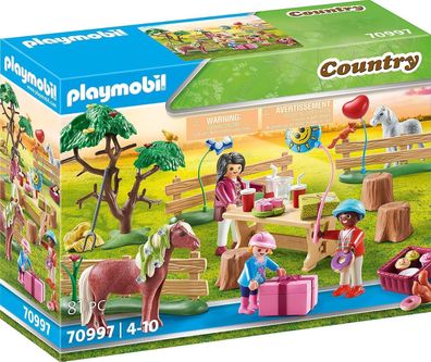 Playmobil 194-tlg. Ponyhof 6927, 3 Figuren, 3 Pferde, 2 verriegelbare Ställe