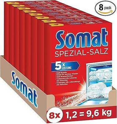 Somat Spezial-Salz (8 x 1,2 kg) Spélmaschinensalz fér weiches Wasser, Enthärter