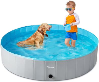 Toozey Hunde-Pool fér Große & Kleine Hunde, (120 x 30 cm) Faltbare Hunde Garten