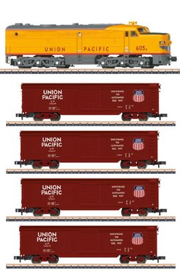 Märklin Spur Z 88619 & 87497 Diesellok Reihe 600 + Boxcar-Set der UP Neu/OVP