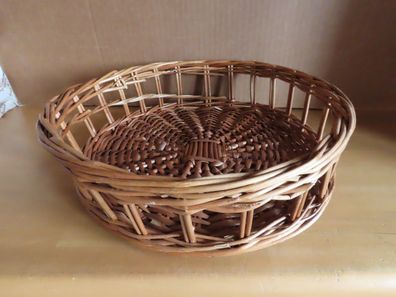 Flechtkorb DekoKorb Korb geflochtener Korb rund dunkel/ ca. 33,5cm Ø
