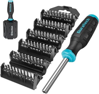 Duratech Multibit-Schraubendreher-Set, 60 in 1 Schraubenzieher Set, Cr-V Bits