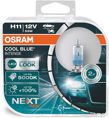 Osram 64211CBN-HCB Cool Intense H11, Halogen-Scheinwerferlampe LED-Look, 2er Set