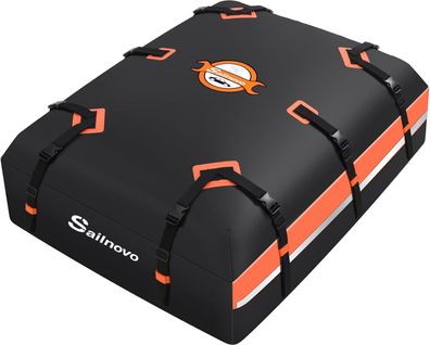 Sailnovo Dachbox Auto 21 Kubikfuß Faltbare Wasserdicht Dachtasche Auto 1000D PVC