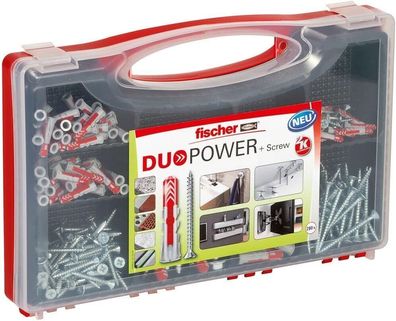 Fischer RED-BOX Duopower + Schrauben, Sortimentbox, 280-teilig mit Schrauben