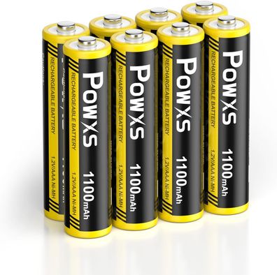 POWXS Akku AAA Wiederaufladbare 1100mAh 8 Stéck - Micro Batterien AAA 1.2 V