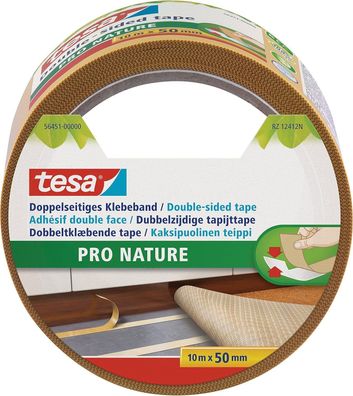 Tesa Doppelseitiges Klebeband PRO NATURE 100% recycelter Kunststoff (10m x 50mm)