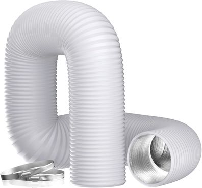 Hon&Guan Ã¸150mm Alurohr Flex-Schlauch, 5m Abluftrohr, 2 Schlauchschelle, Rohr
