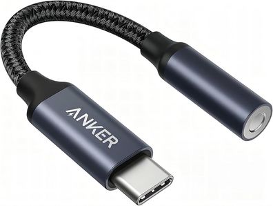 Anker USB-C auf 3.5mm Audio Adapter auf weiblichen Stecker, Nylon Kabel