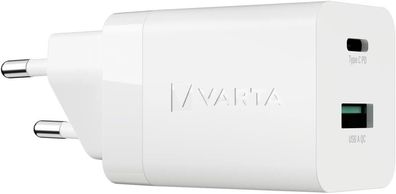 VARTA Ladegerät, Ladeadapter 38W, gleichzeitiges Laden von 2 Geräten, USB