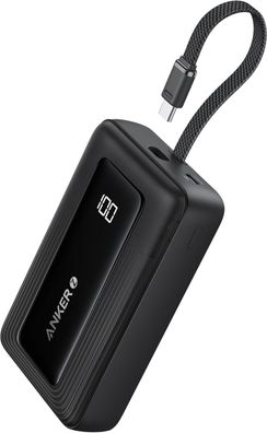 Anker Power Bank, Powerbank 20000mAh 30W mit integriertem USB-C Kabel