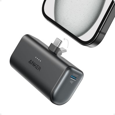 Anker Nano Powerbank, 5000mAh Powerbank 22,5W, Integrierter USB-C Konnektor