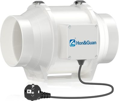 Hon&Guan Rohrventilator 125mm Leise Inline-Kanalventilator Rohrléfter, Grow-Zelt