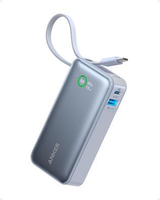 Anker Nano Powerbank,10.000mAh Powerbank mit eingebautem USB-C Kabel, PD 30W