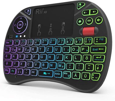 Rii Mini Tastatur mit Touchpad, Smart TV Tastatur, 2,4 GHz Kabellos Tastatur