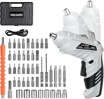 Flintronic Klein, Mini Akkuschrauber LED-Licht, 1300mAh Akku - 3,6V - USB Kabel