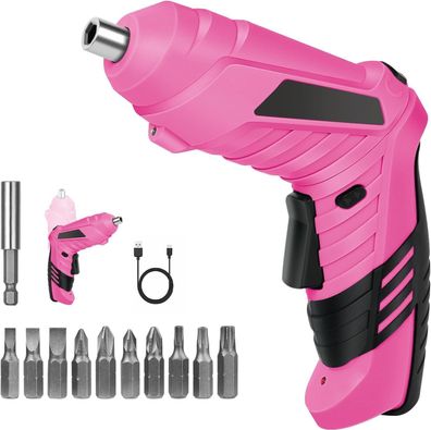 Pink - Elektro-Schrauber flintronic Mini-Akkuschrauber Klein, 1300mAh Akku 3,6V
