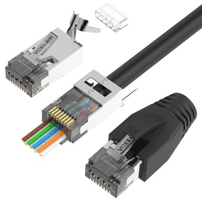 Vcelink 20 Stéck RJ45 Stecker Cat 7 Cat6A Geschirmter Netzwerkstecker 8P8C