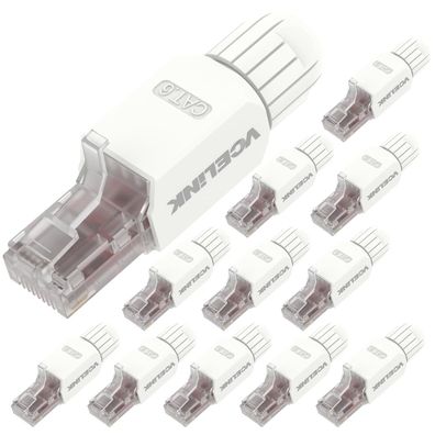 Vcelink 12x RJ45 Stecker Werkzeuglos Cat6 Lan Stecker Werkzeugfreie Cat6 UTP