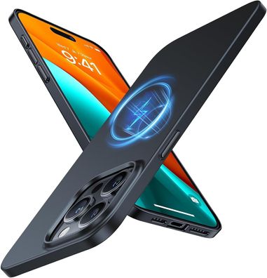 TORRAS Ultra Dénn Schutz-Hélle fér iPhone 15 Pro Max, MagSafe mit Kameraständer