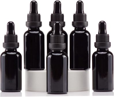 YIZHAO 6x Pipettenflasche 30ml Schwarz, Apothekerflasche mit Dropper Pipette