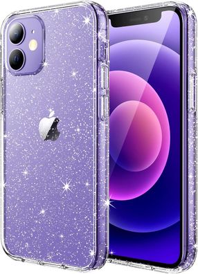 JETech Glitzer Hélle fér iPhone 12/12 Pro, 6,1 Zoll Bling Glitter Schutzhélle