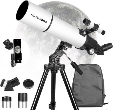 Teleskop mit 80 mm Öffnung und 600 mm Öffnung für Erwachsene, Astronomie