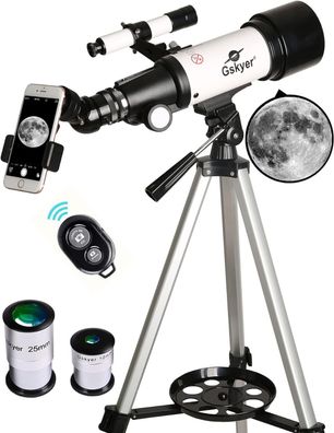 Teleskop 70 mm Öffnung 400 AZ-Mount Astronomisches Refraktions für Reiseteleskop