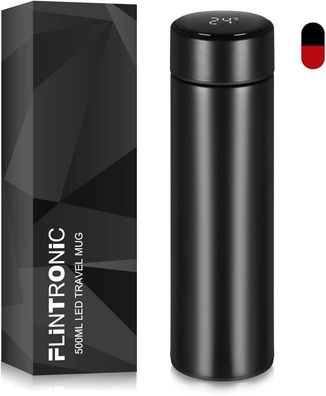 Flintronic 500 ML Thermosflasche, Wasserflasche Vakuum Isolierbecher Edelstahl